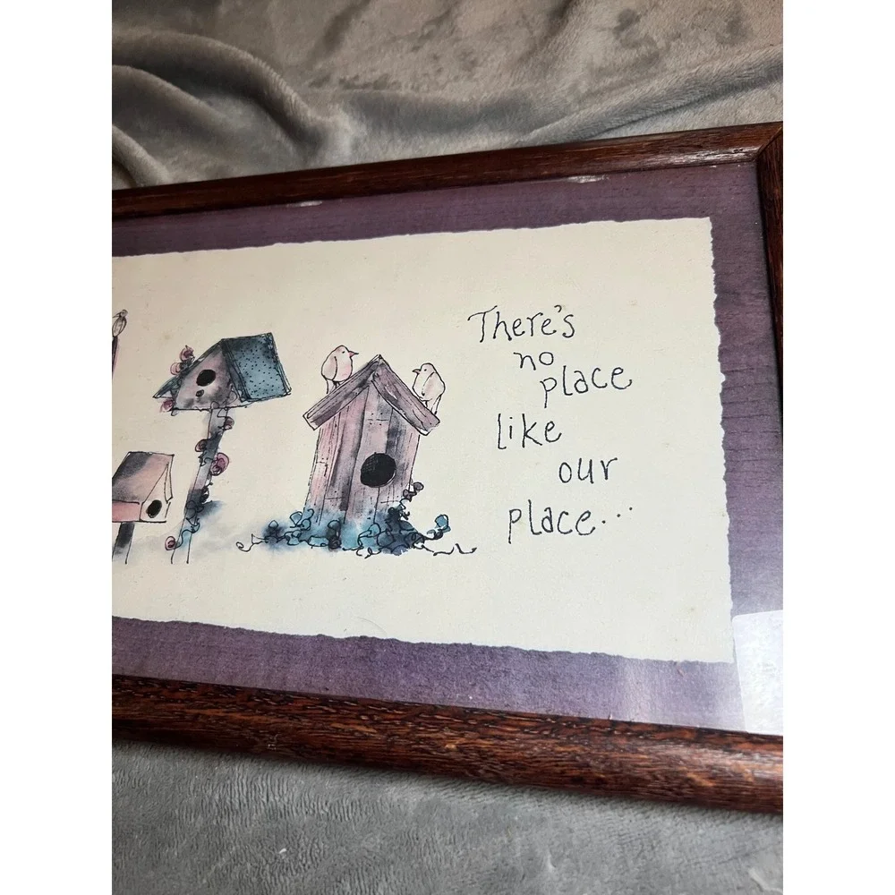 Framed Birdhouse Wall Art No Place Like Our Place Cottagecore Whimsical Decor